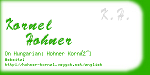 kornel hohner business card